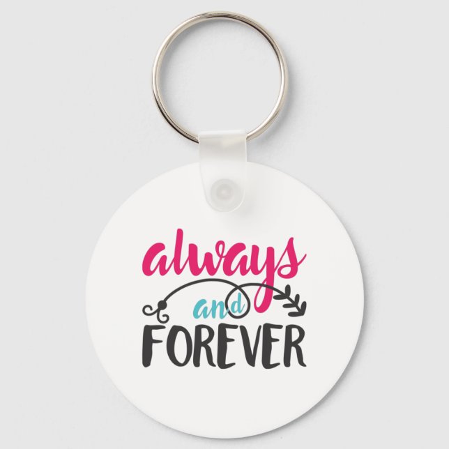 Couple Art Always And Forever Key Ring (Front)