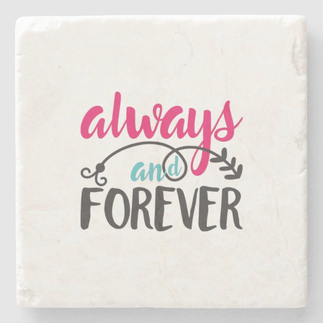 Couple Art Always And Forever Stone Coaster (Front)