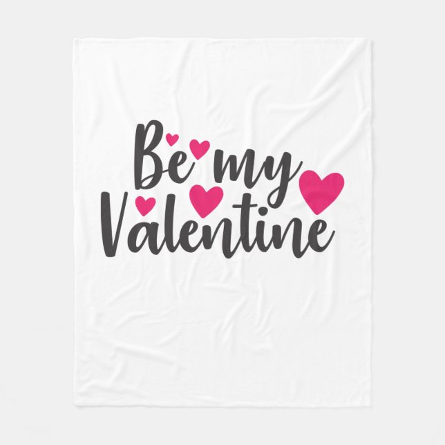 Couple Art Be My Valentine Fleece Blanket (Front)