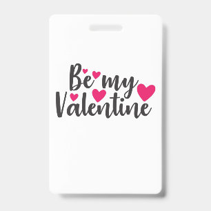 Couple Art Be My Valentine ID Badge