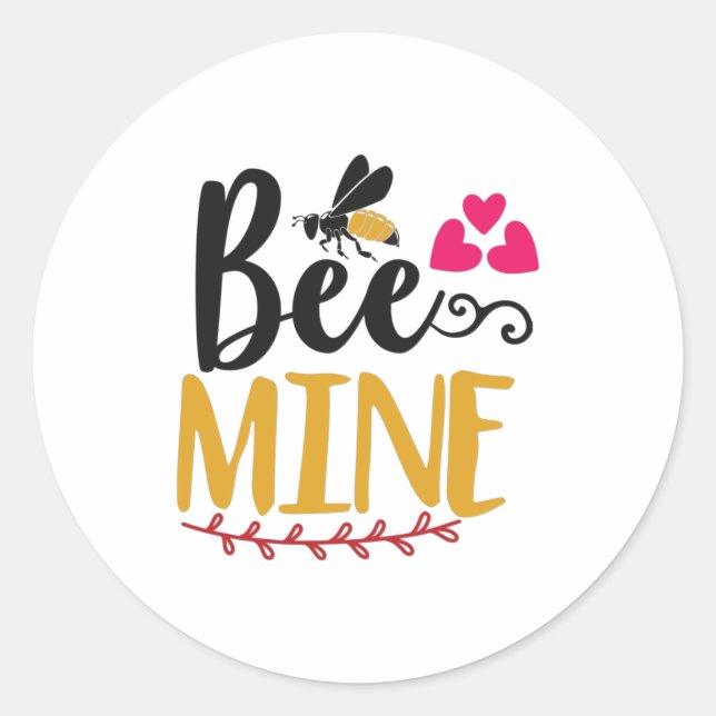 Couple Art Bee Mine Classic Round Sticker (Front)