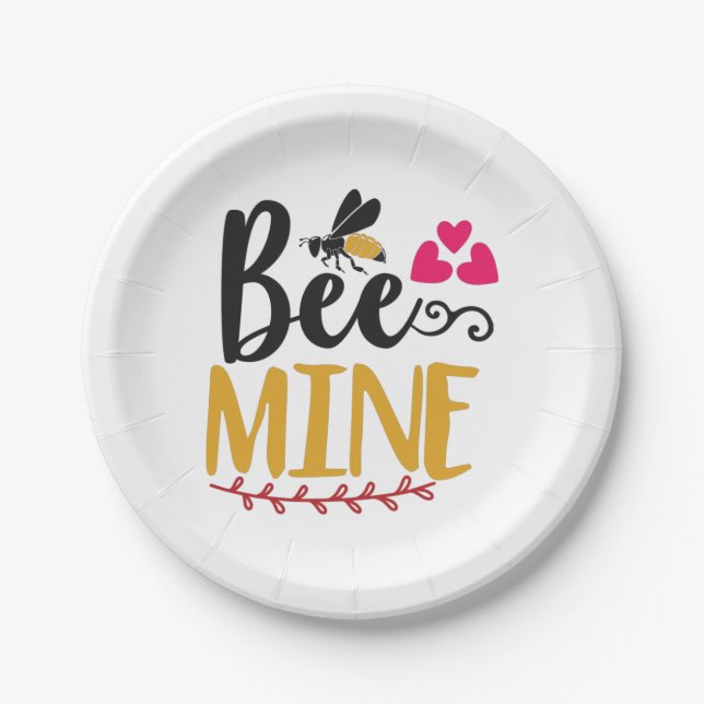 Couple Art Bee Mine Paper Plate (Front)