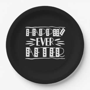 Couple Art Happily Ever After Paper Plate