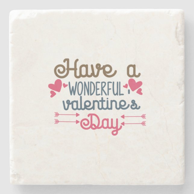 Couple Art Have A Wonderful Valentine's Day Stone Coaster (Front)