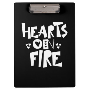 Couple Art Hearts On Fire Clipboard
