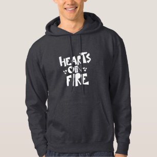 Couple Art Hearts On Fire Hoodie