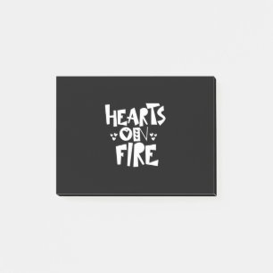 Couple Art Hearts On Fire Post-it Notes