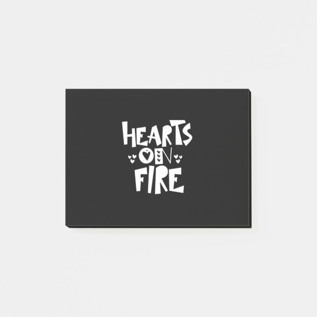 Couple Art Hearts On Fire Post-it Notes (Front)