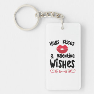 Couple Art Hugs Kisses And Valentine Wishes Key Ring