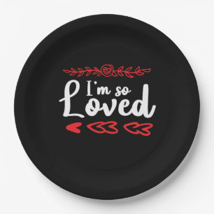 Couple Art I Am So Loved Paper Plate