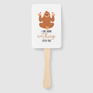 Couple Art I Like Doing Nothing With You Hand Fan