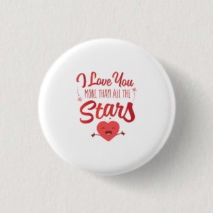 Couple Art I Love You More Than All The Stars 3 Cm Round Badge