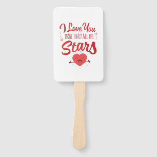 Couple Art I Love You More Than All The Stars Hand Fan
