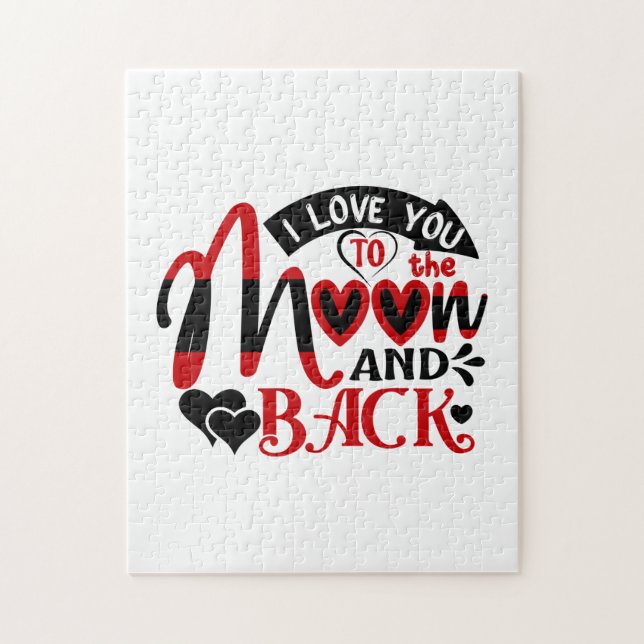 Couple Art I Love You To The Moon Jigsaw Puzzle (Vertical)