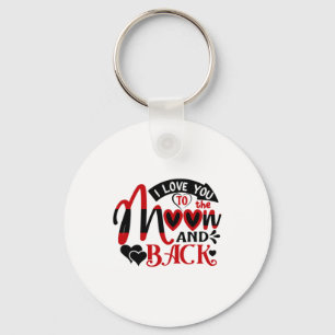 Couple Art I Love You To The Moon Key Ring