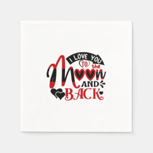 Couple Art I Love You To The Moon Napkin