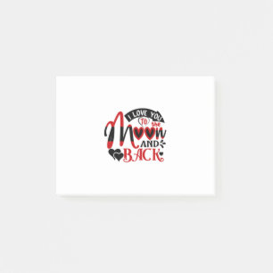 Couple Art I Love You To The Moon Post-it Notes