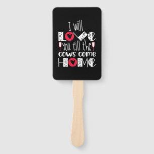 Couple Art I Will Love You Hand Fan