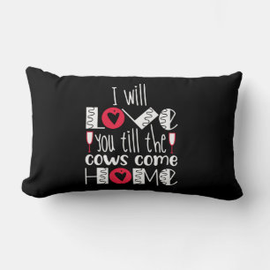 Couple Art I Will Love You Lumbar Cushion