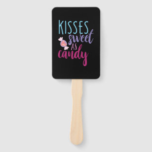 Couple Art Kisses Sweet As Candy Hand Fan