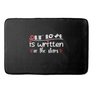 Couple Art Our Love Is Written In The Stars Bath Mat