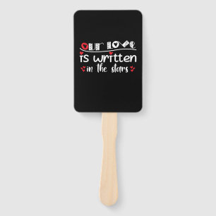 Couple Art Our Love Is Written In The Stars Hand Fan