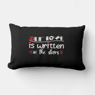Couple Art Our Love Is Written In The Stars Lumbar Cushion