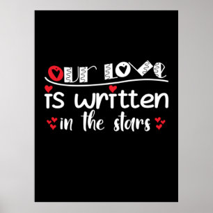Couple Art Our Love Is Written In The Stars Poster
