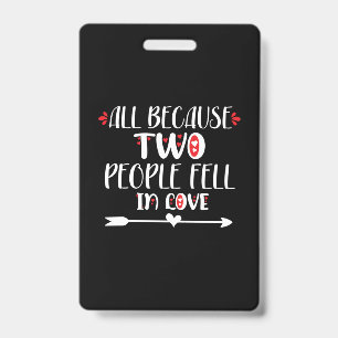 Couple Art Two People Feel In Love ID Badge