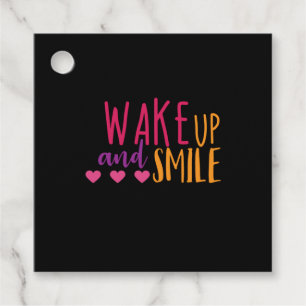 Couple Art Wake Up And Smile Favour Tags