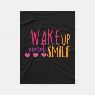 Couple Art Wake Up And Smile Fleece Blanket
