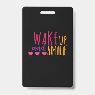 Couple Art Wake Up And Smile ID Badge