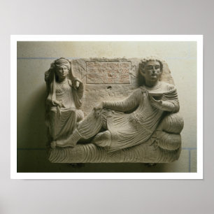 Couple at a banquet, tomb find from Palmyra, Syria Poster
