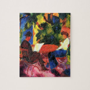 Couple At The Garden Table by August Macke Jigsaw Puzzle