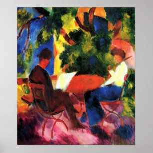 Couple At The Garden Table by August Macke Poster