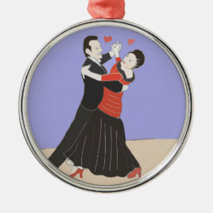 Couple Ballroom Dancing,  Metal Ornament