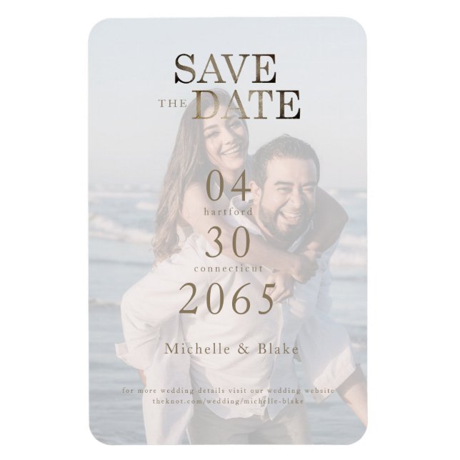 Couple Beach Photo Wedding Save the Date  Magnet (Vertical)