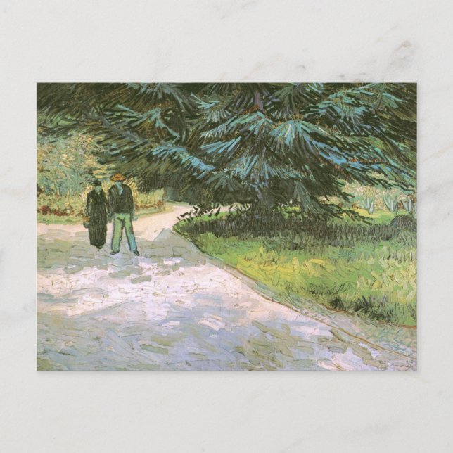 Couple & Blue Fir Tree Van Gogh Fine Art Postcard (Front)