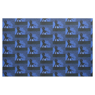 Couple Blue Silhouette Fabric
