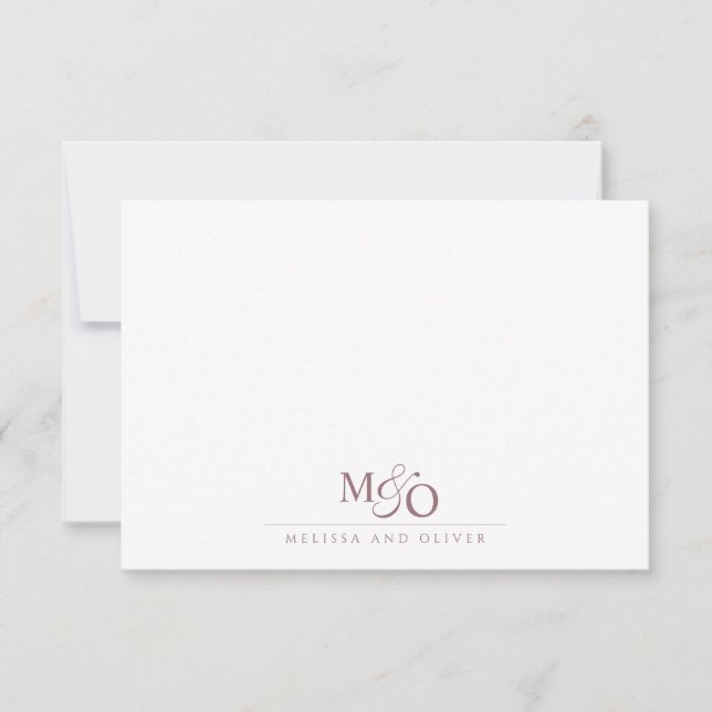 Couple Brown Mocha Ampersand Monogram Card (Front)