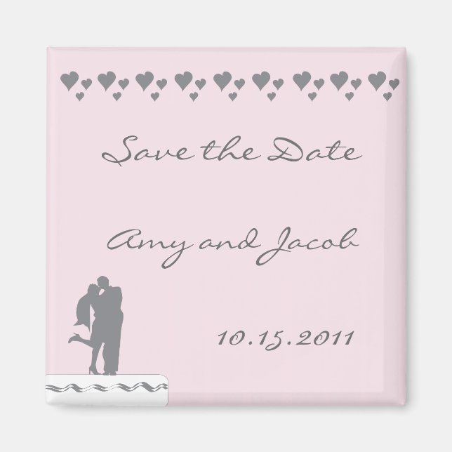 Couple cake topper save the date magnet (Front)