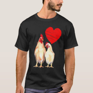Couple Chicken Forever Heart Valentine's Day T-Shirt