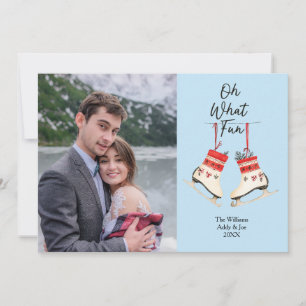 Couple Christmas Ice Skate Custom Photo Holiday Card