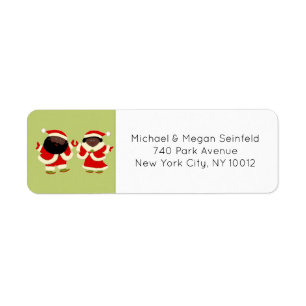 couple Christmas Return Address Label