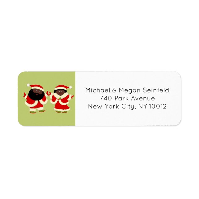 couple Christmas Return Address Label (Front)
