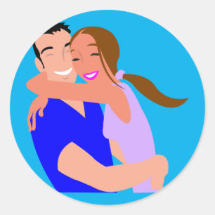 couple classic round sticker