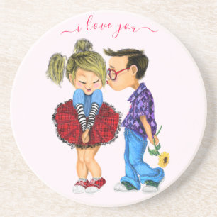 Couple Coaster Kiss Love - I Love You