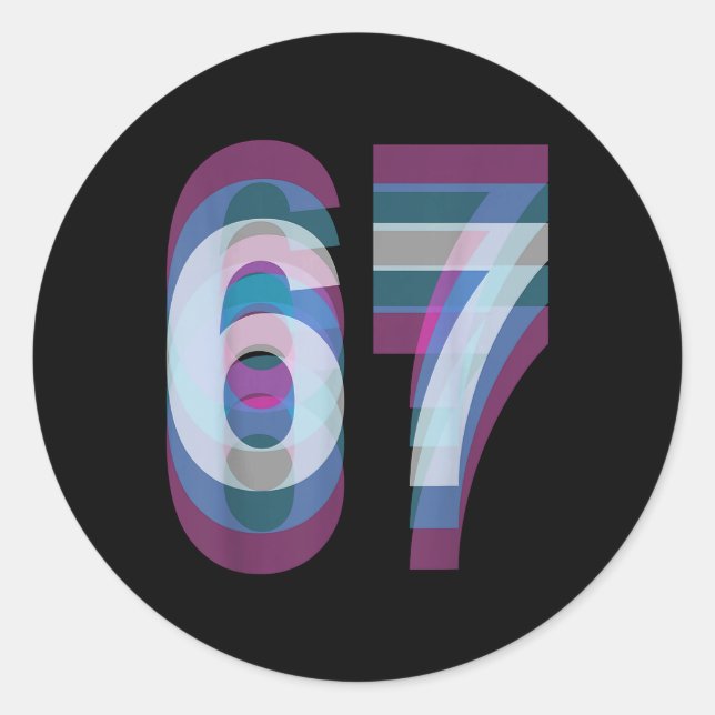 Couple Costume 67 Six Seven Meme Funny  Classic Round Sticker (Front)