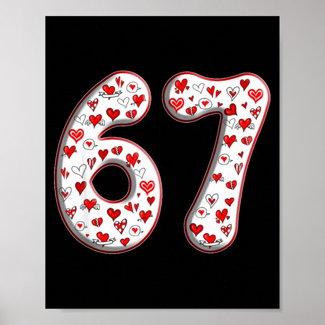 Couple Costume Duo 67 Meme Six Seven Valentines Da Poster (Front)