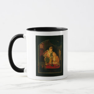 Couple counting money by candlelight, 1779 mug